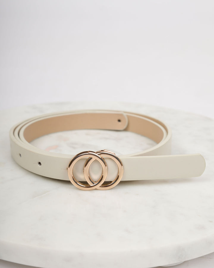 Small Leather Belt Gold Buckle - Off White