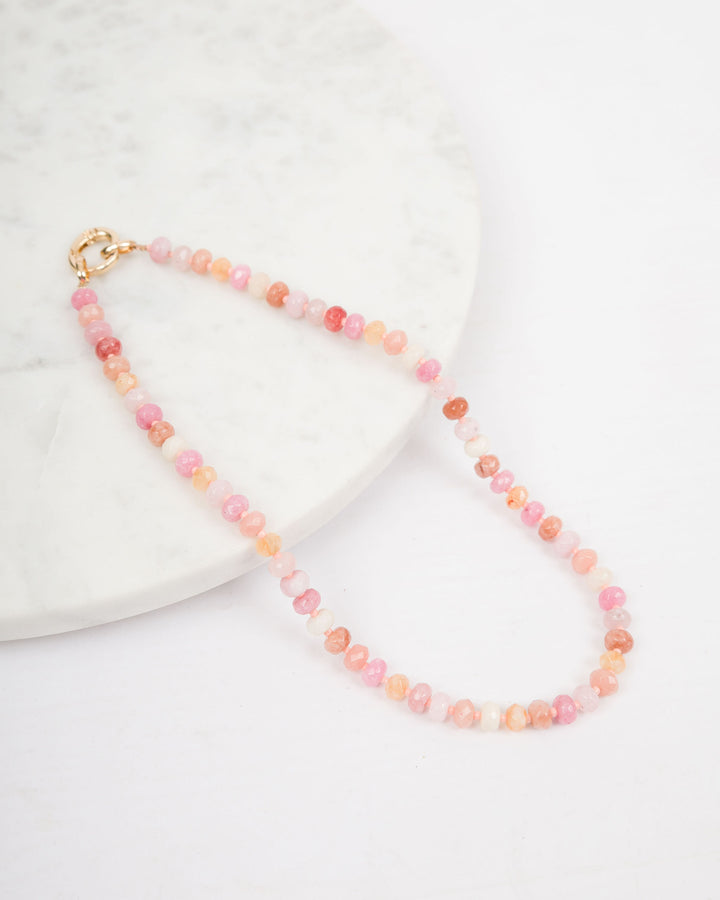 Pink Multi-Tone Beaded Necklace