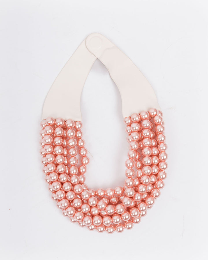 Pear Beaded  Magnetic Necklace Champagne