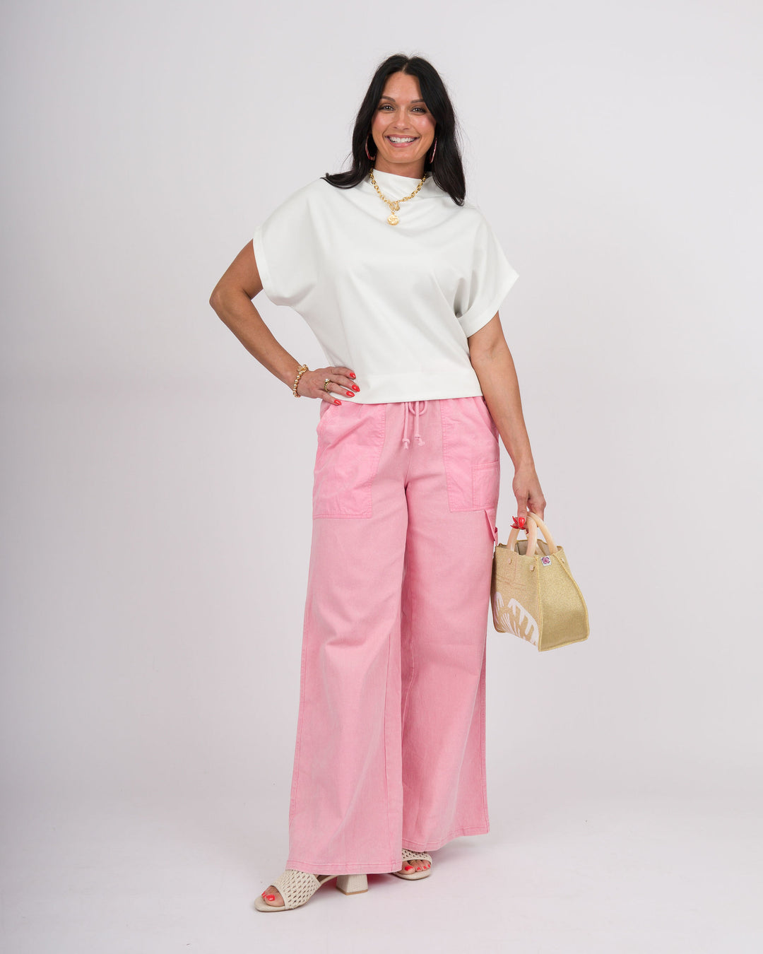 Pink Mineral Washed Pants