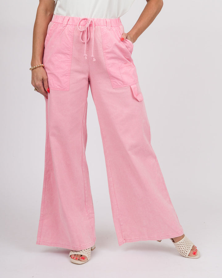 Pink Mineral Washed Pants