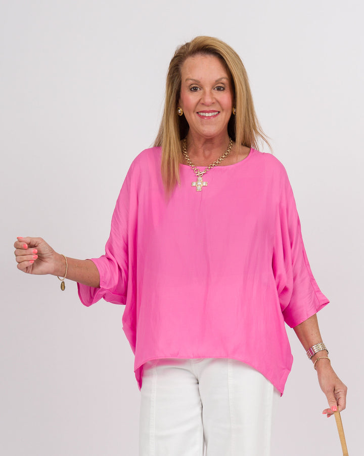 Bubble Pink 3/4 Sleeve Blouse