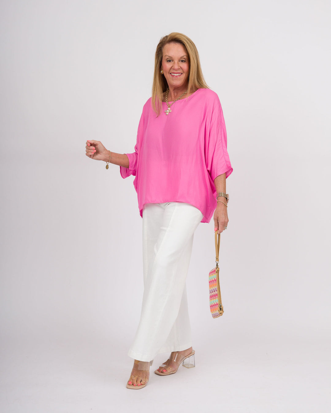 Bubble Pink 3/4 Sleeve Blouse