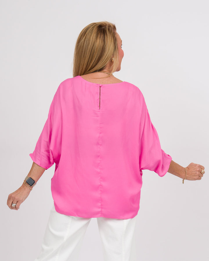 Bubble Pink 3/4 Sleeve Blouse