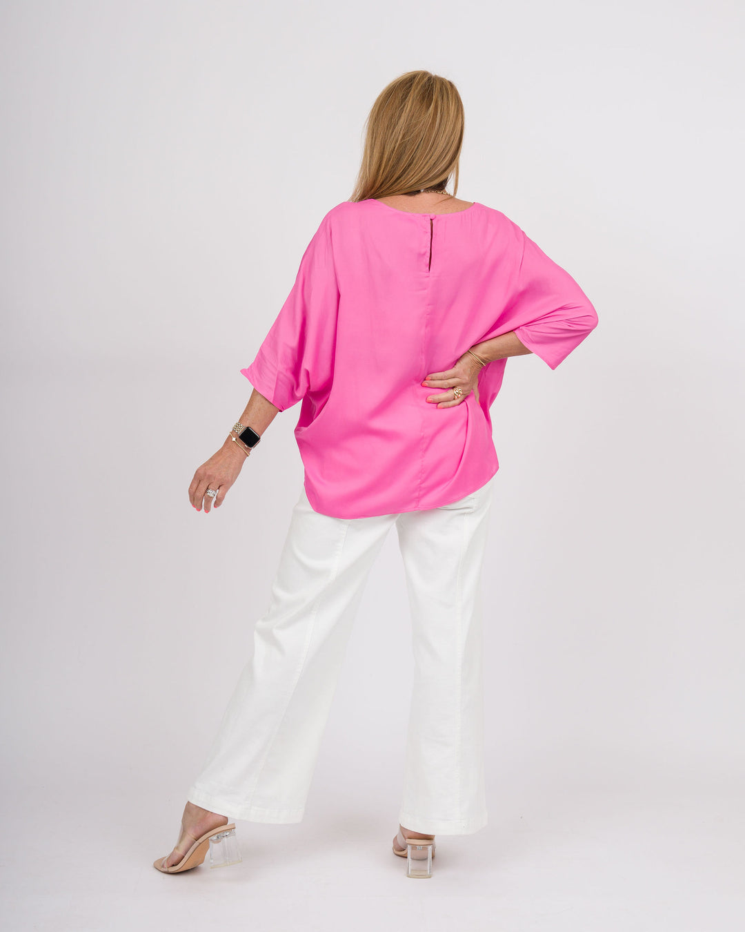 Bubble Pink 3/4 Sleeve Blouse