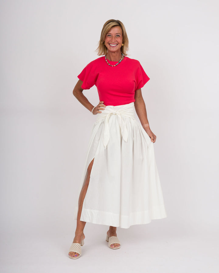 Maxi Skirt with Tie Waist - Off-White