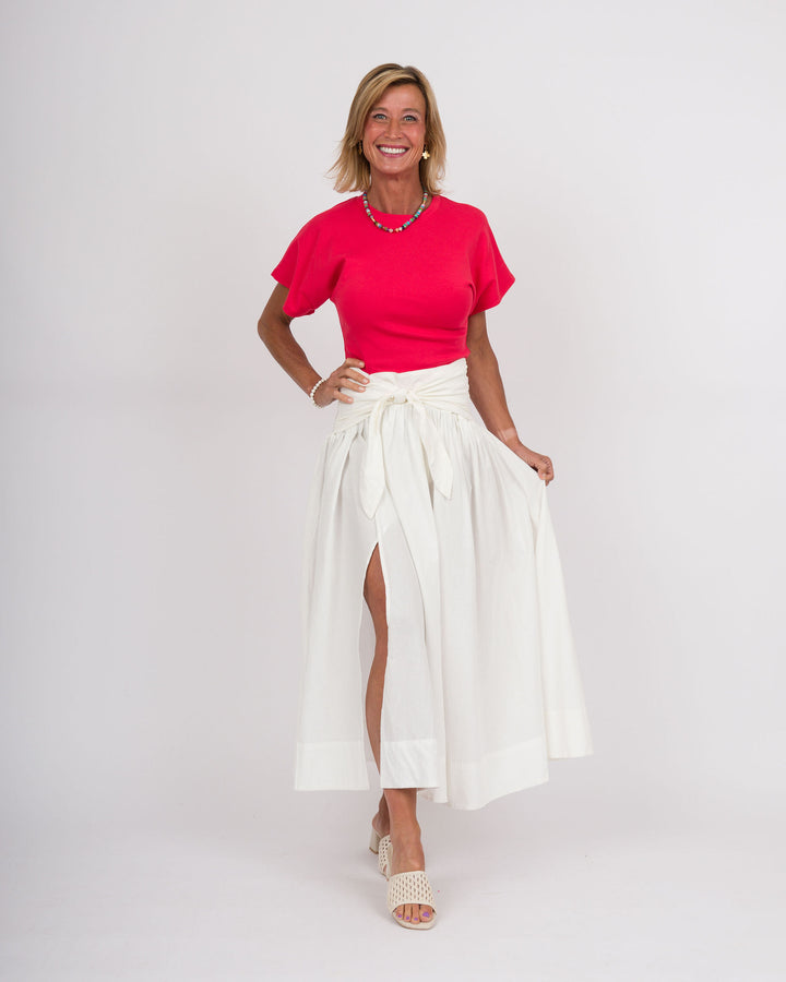 Maxi Skirt with Tie Waist - Off-White