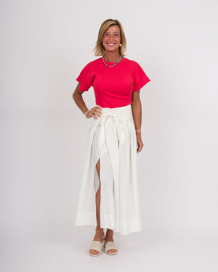 Maxi Skirt with Tie Waist - Off-White
