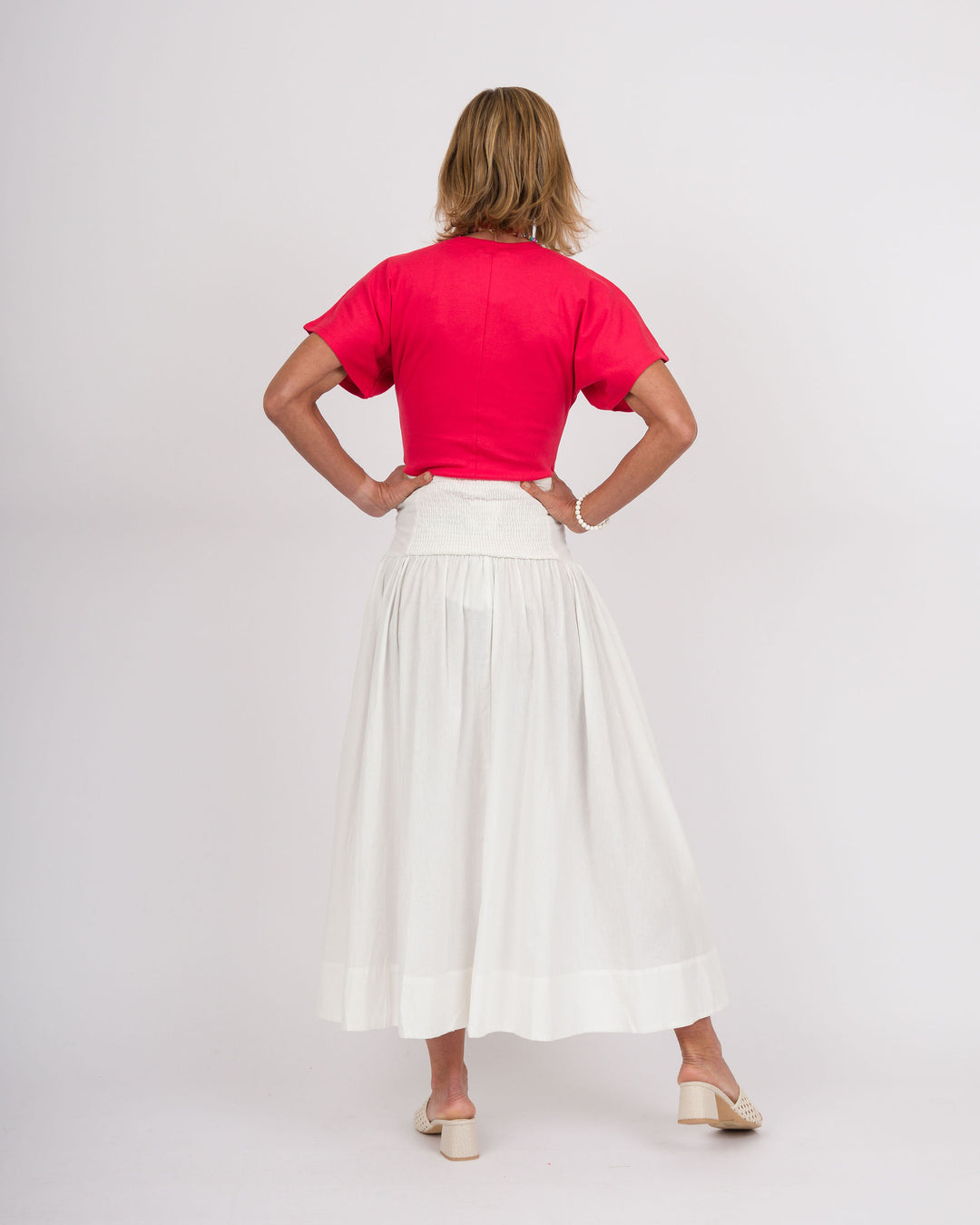 Maxi Skirt with Tie Waist - Off-White