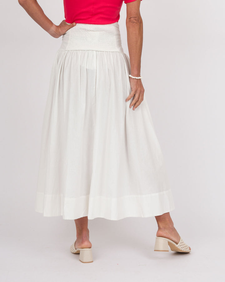 Maxi Skirt with Tie Waist - Off-White