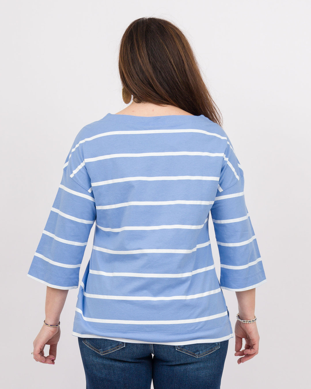 Wild Palms Boatneck Striped Tee Cannon Blue