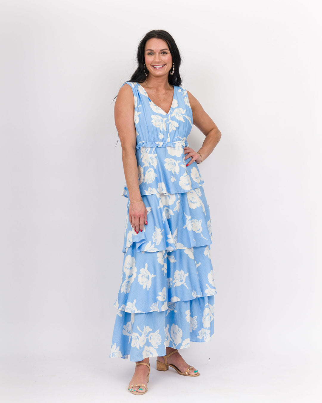 THML Lorraine Maxi Dress Light Blue