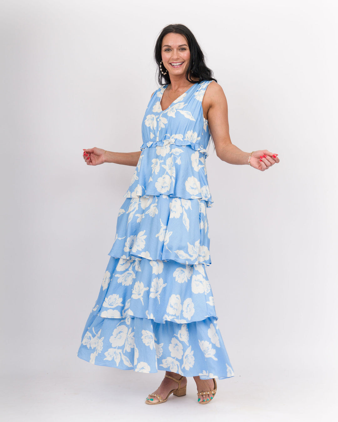 THML Lorraine Maxi Dress Light Blue