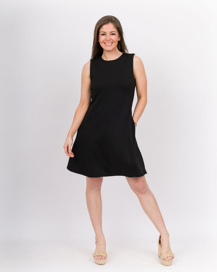 Butter Modal Flared Dress- Black