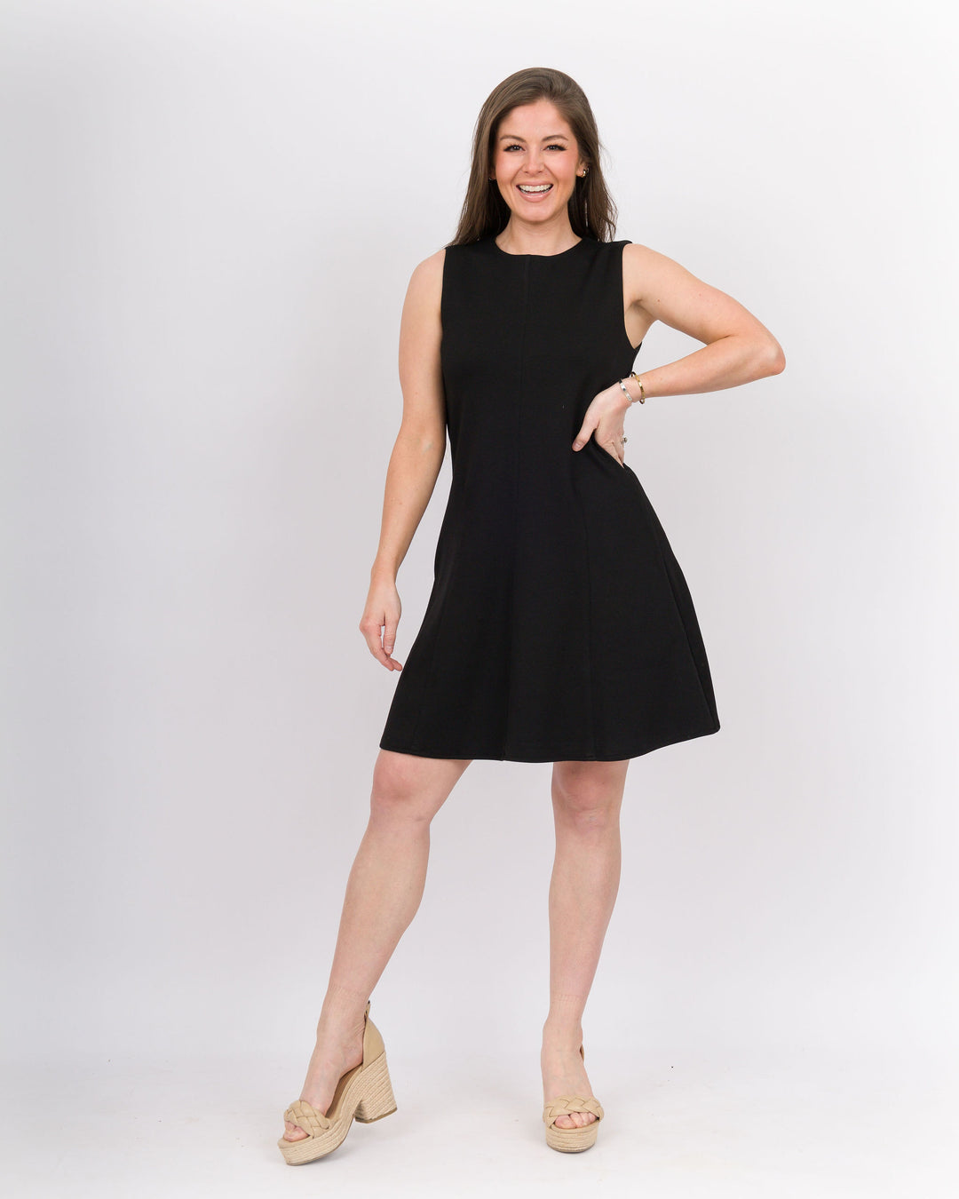 Butter Modal Flared Dress- Black