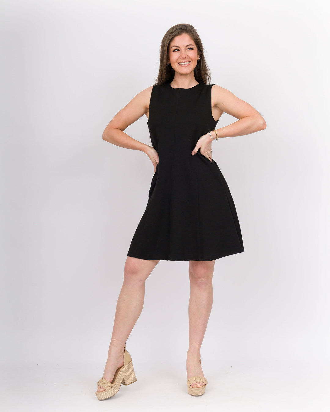 Butter Modal Flared Dress- Black