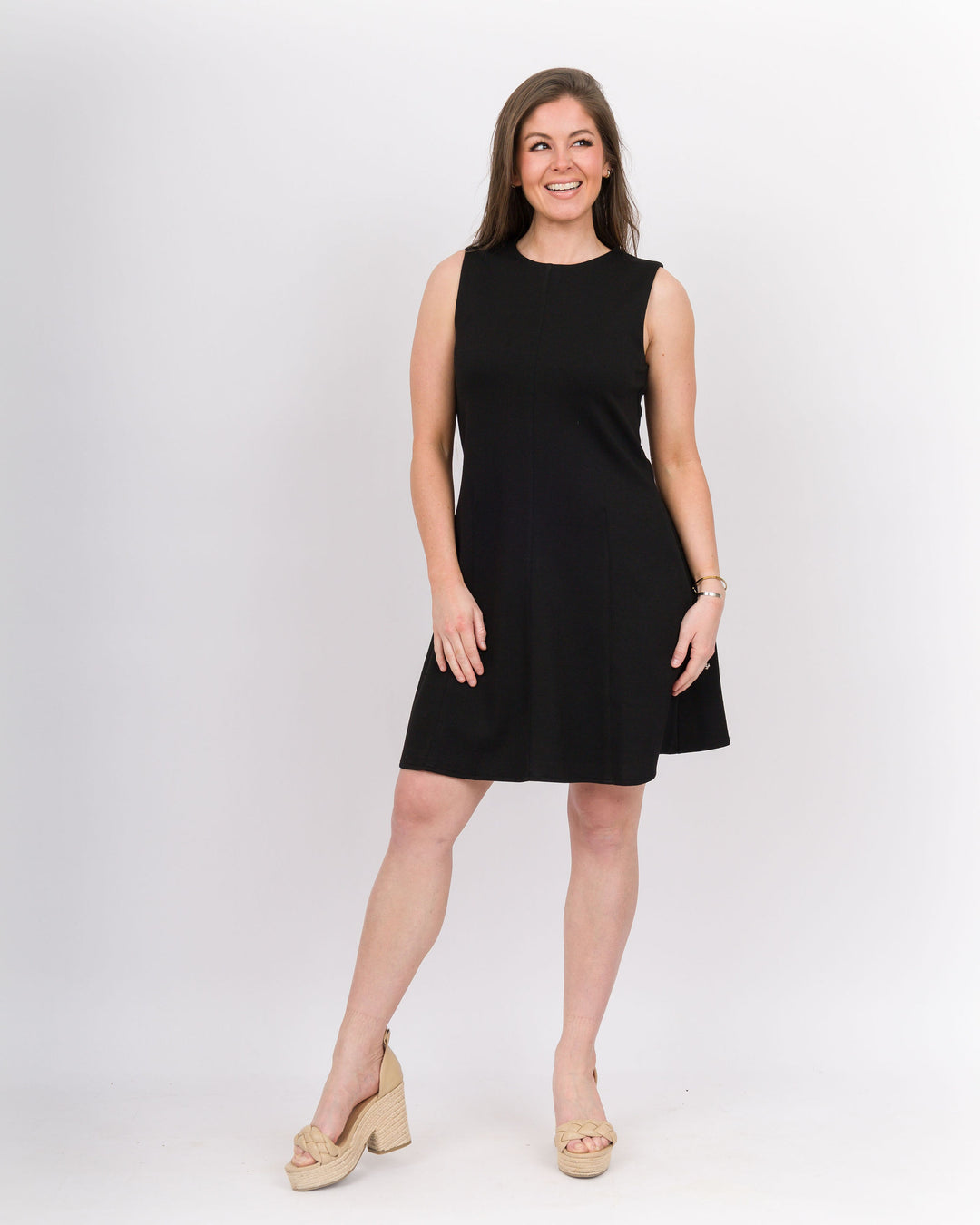 Butter Modal Flared Dress- Black