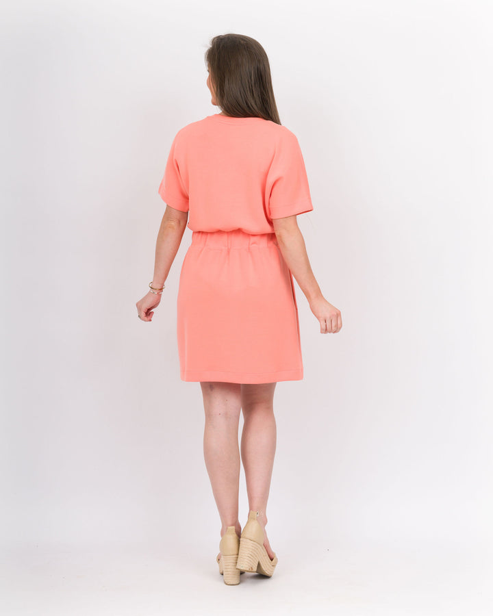 Spanx Aire Cinched T-Shirt Dress-Sunset Peach