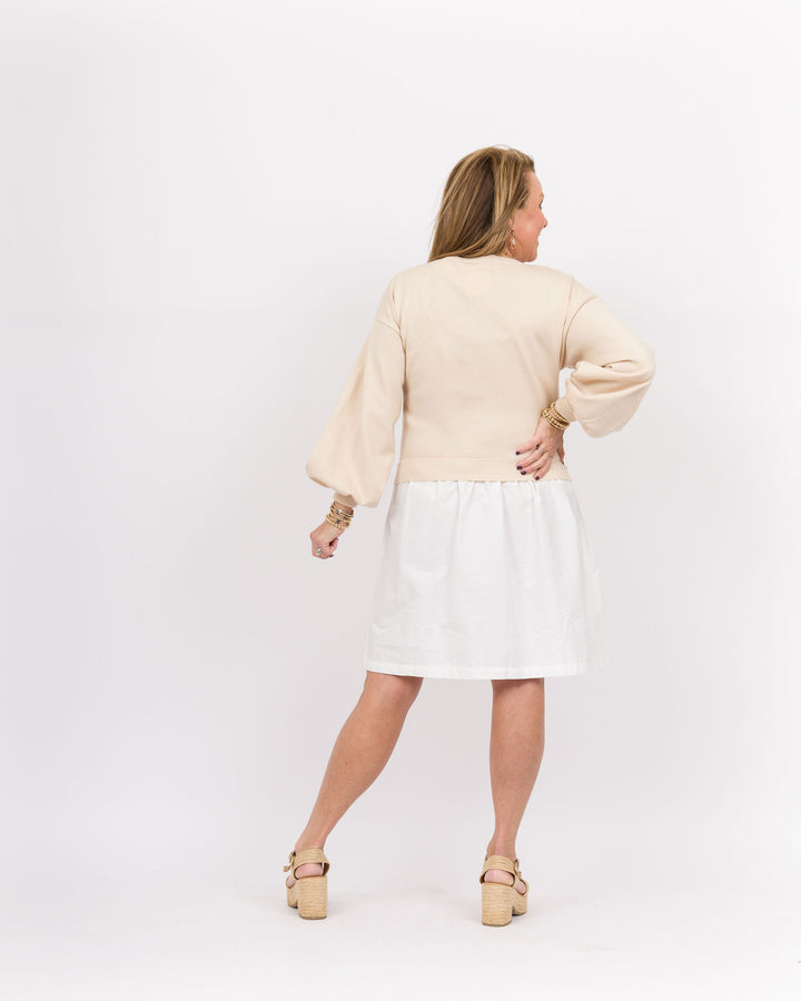 Before You Sweater Top Dress Beige