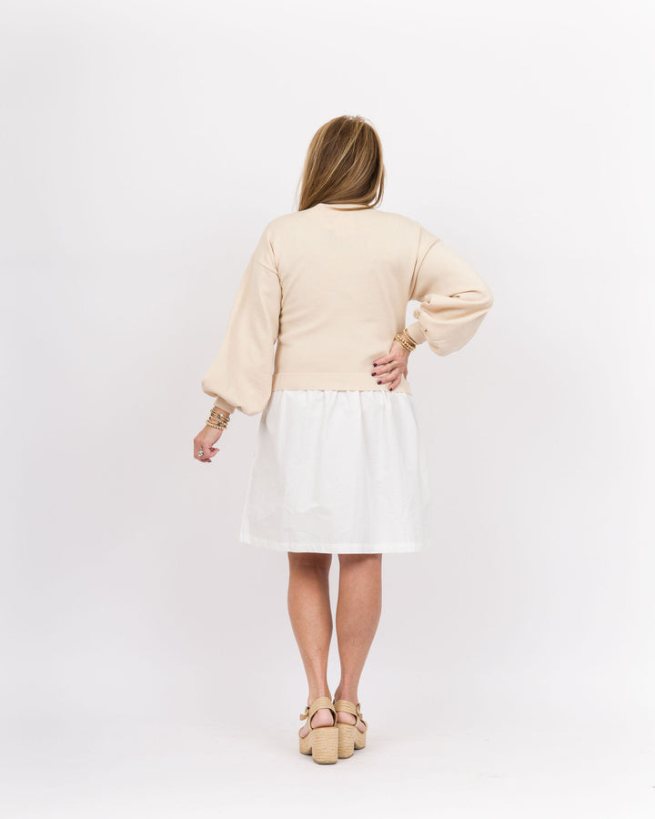 Before You Sweater Top Dress Beige