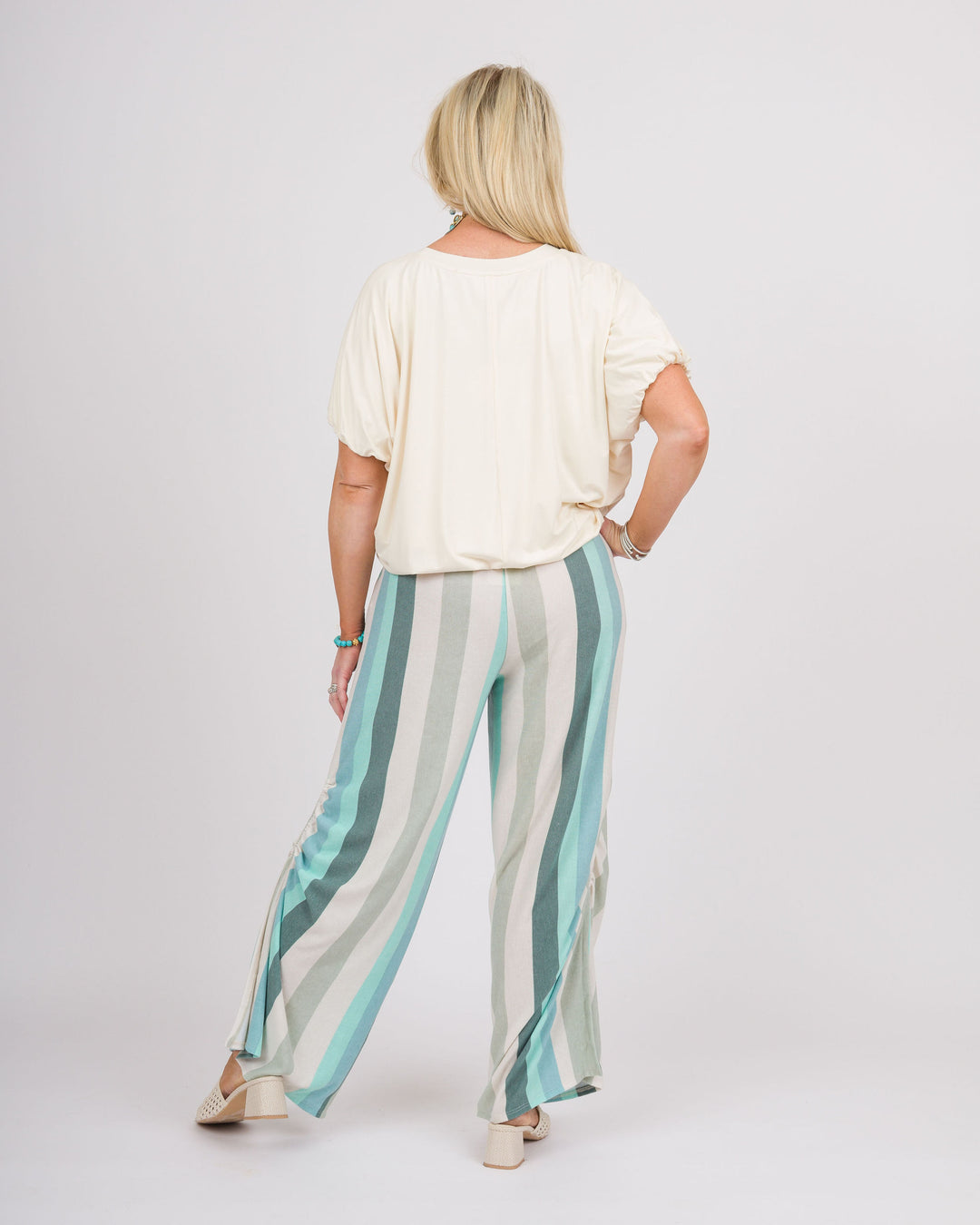 Ivory Bamboo Bubble Sleeve Top