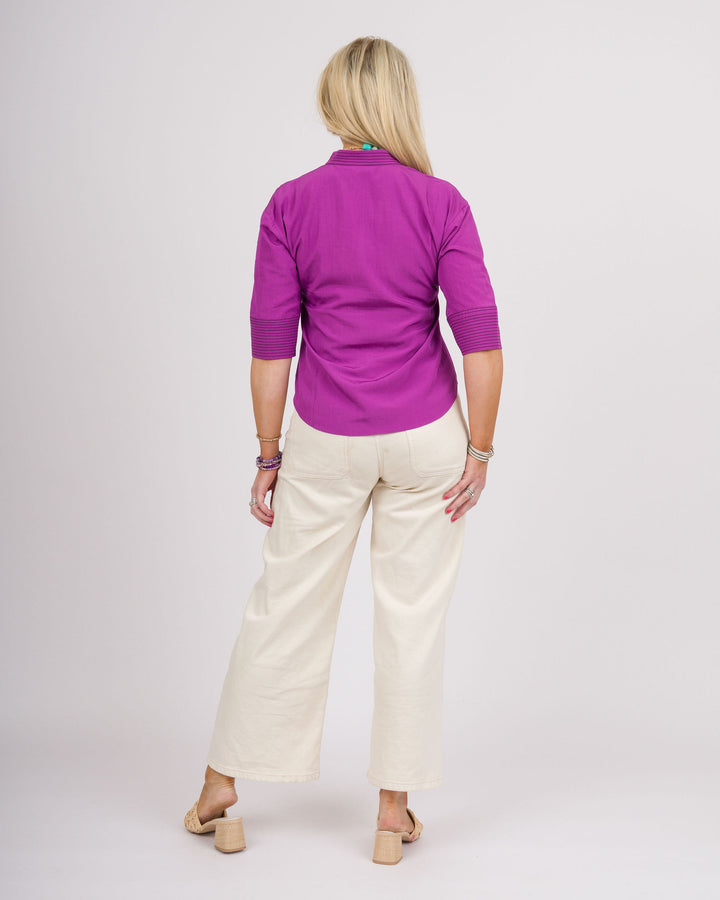 Viola Contrast Stitch Top
