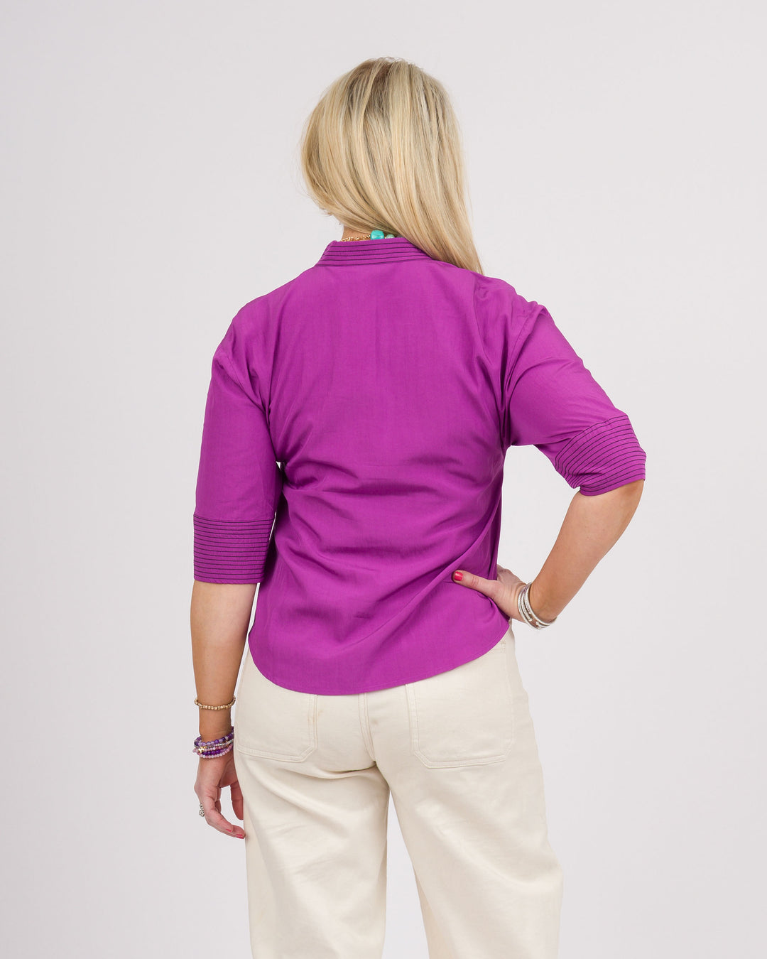 Viola Contrast Stitch Top