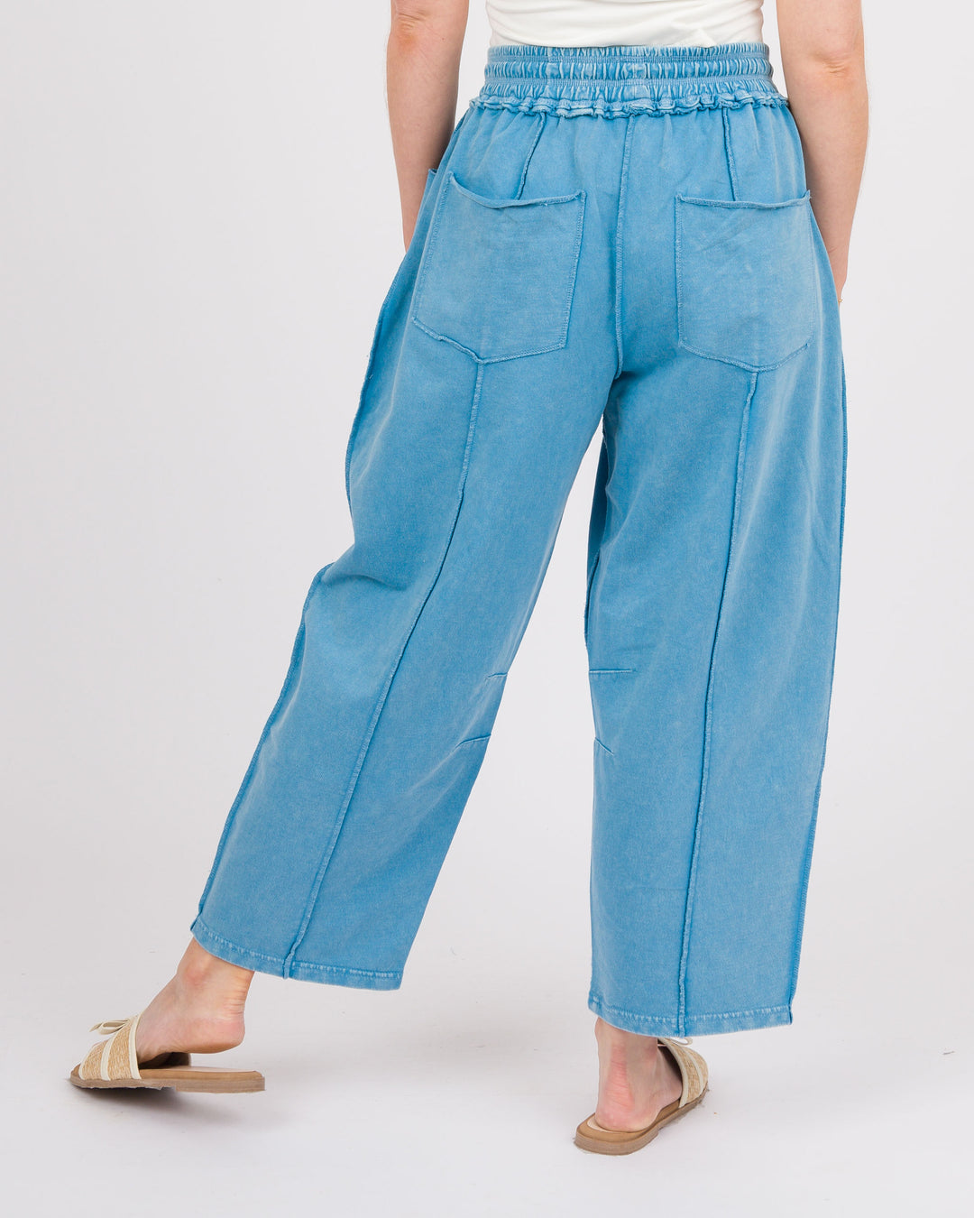 Day Blue Mineral Washed Barrel Pants