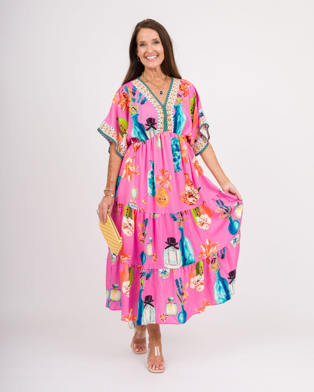 Jacinda Midi Dress - Peony