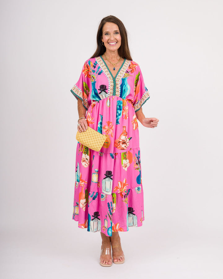 Jacinda Midi Dress - Peony