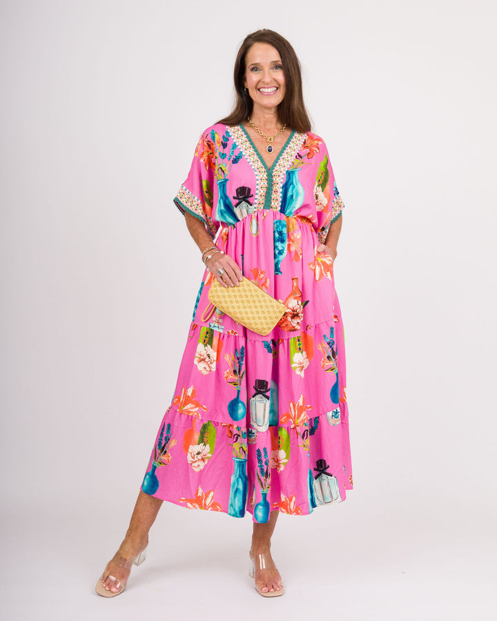 Jacinda Midi Dress - Peony
