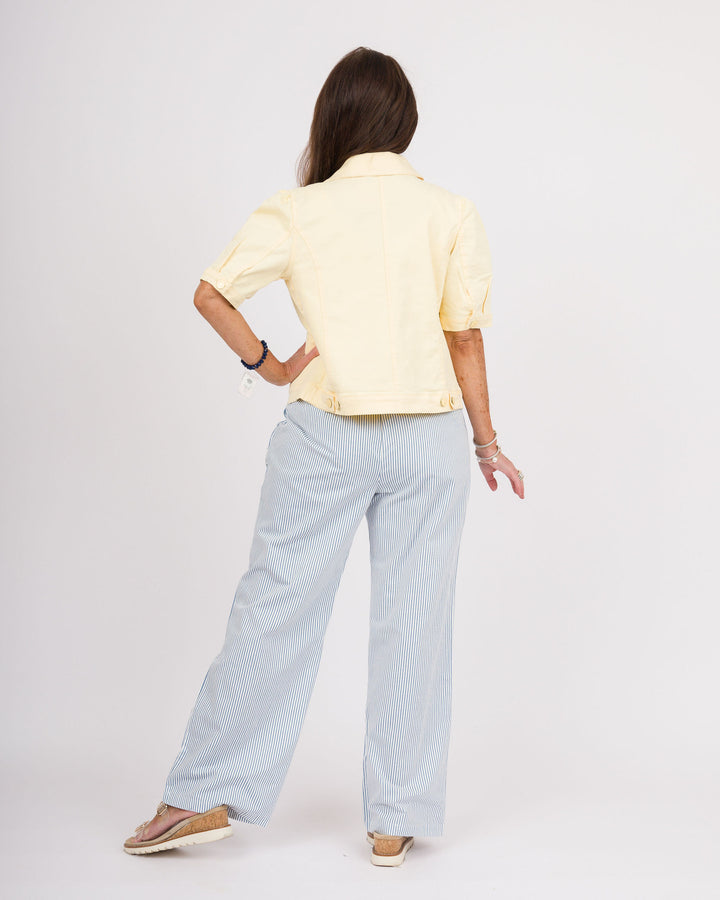 Heart of Pine Short Sleeve Denim Jacket - Butter Yellow