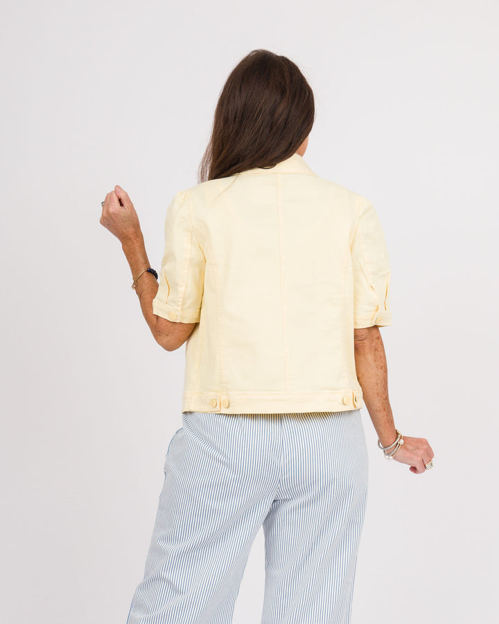 Heart of Pine Short Sleeve Denim Jacket - Butter Yellow