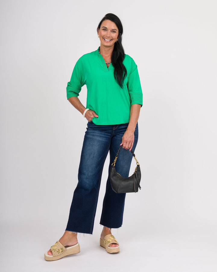 Peridot Contrast Stitch Top