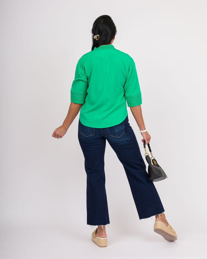 Peridot Contrast Stitch Top