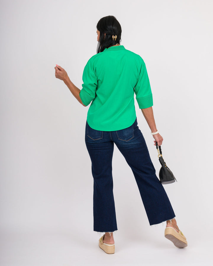 Peridot Contrast Stitch Top