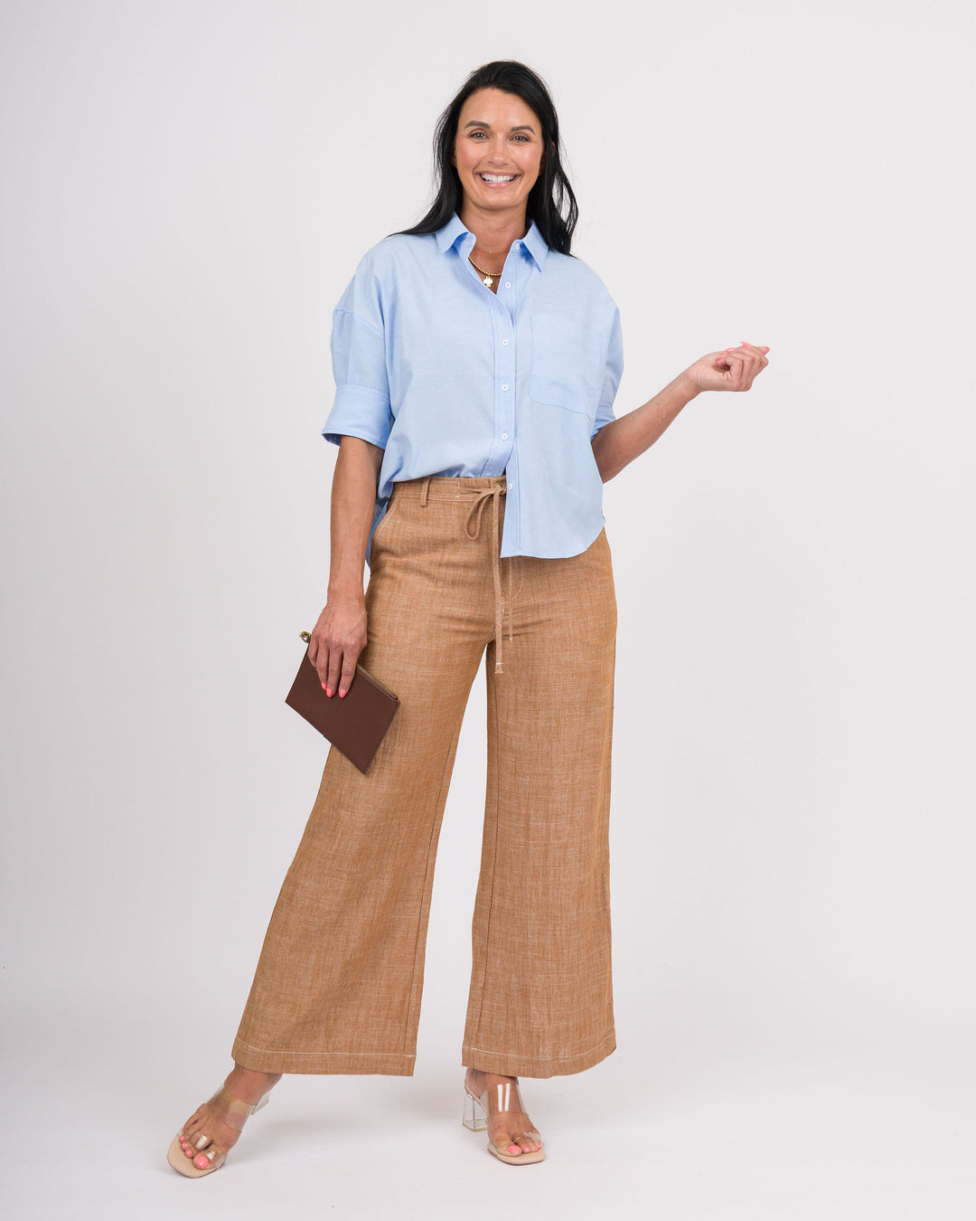 Coconut Brown String Tie Pants