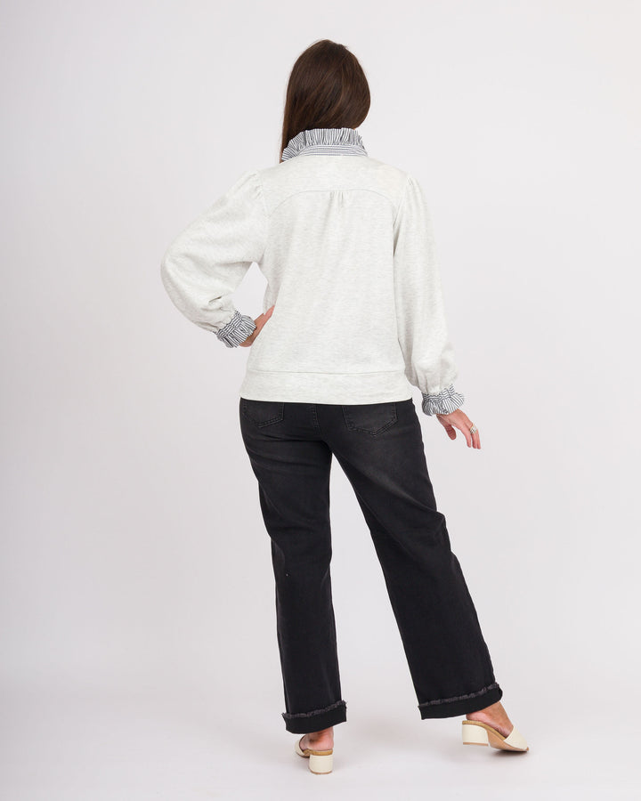 Hennessey Ruffled Top - Heather White