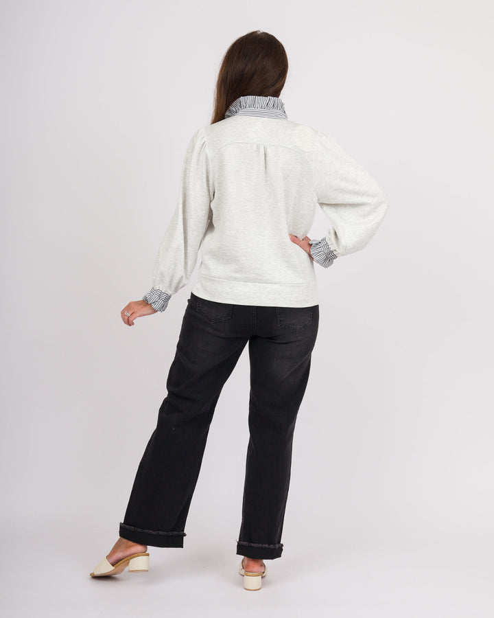 Hennessey Ruffled Top - Heather White