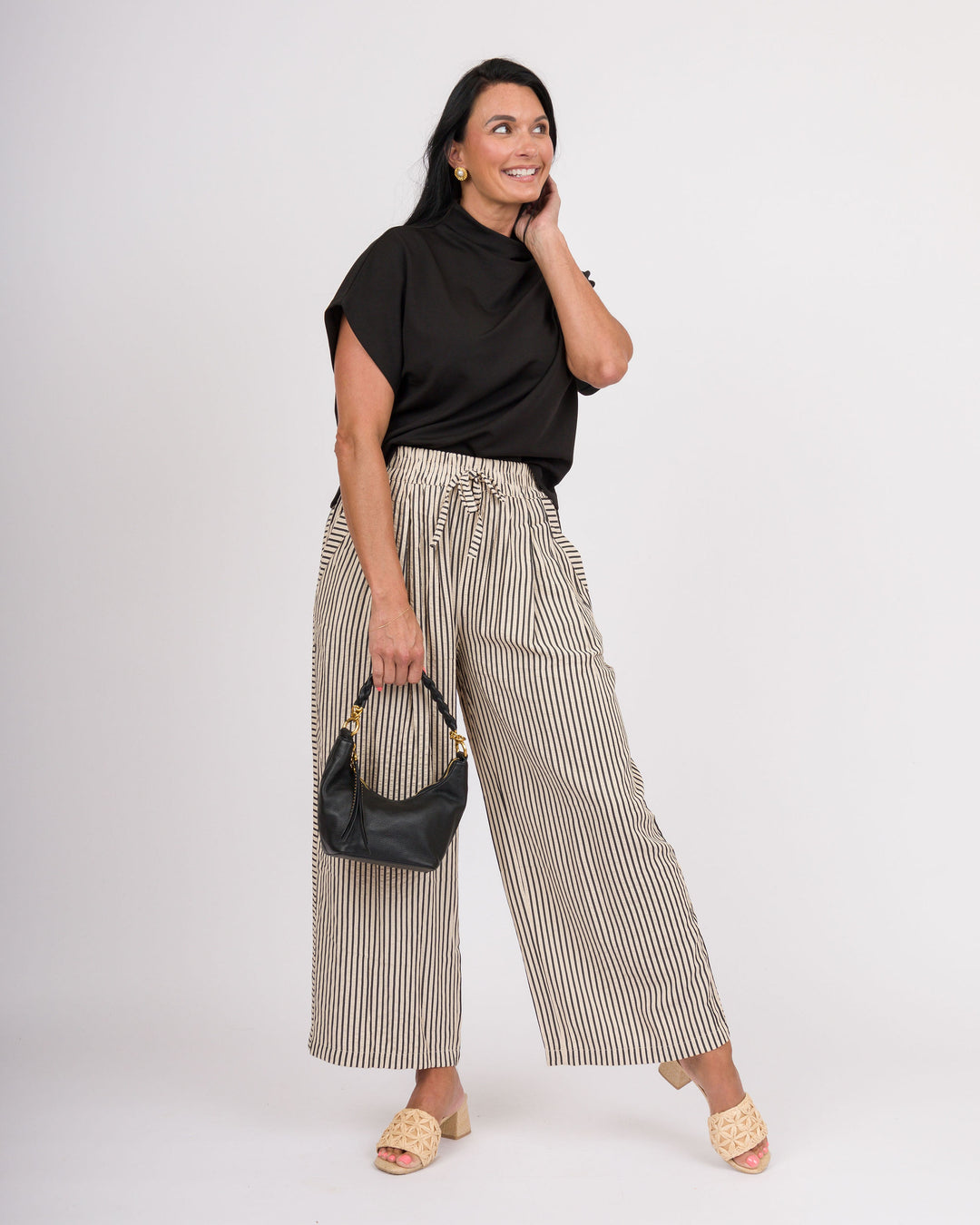 Cortina Latte Striped Pants