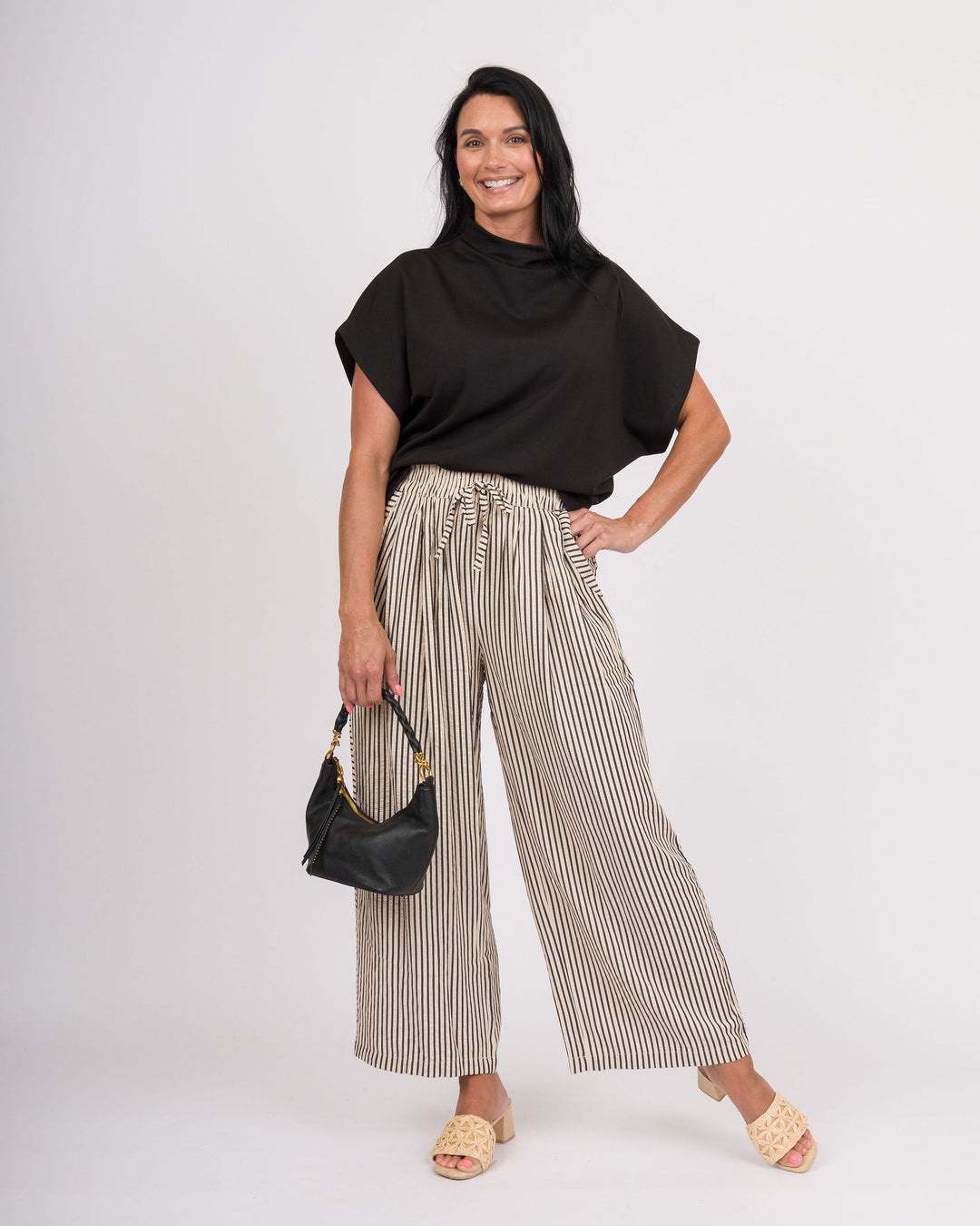 Cortina Latte Striped Pants