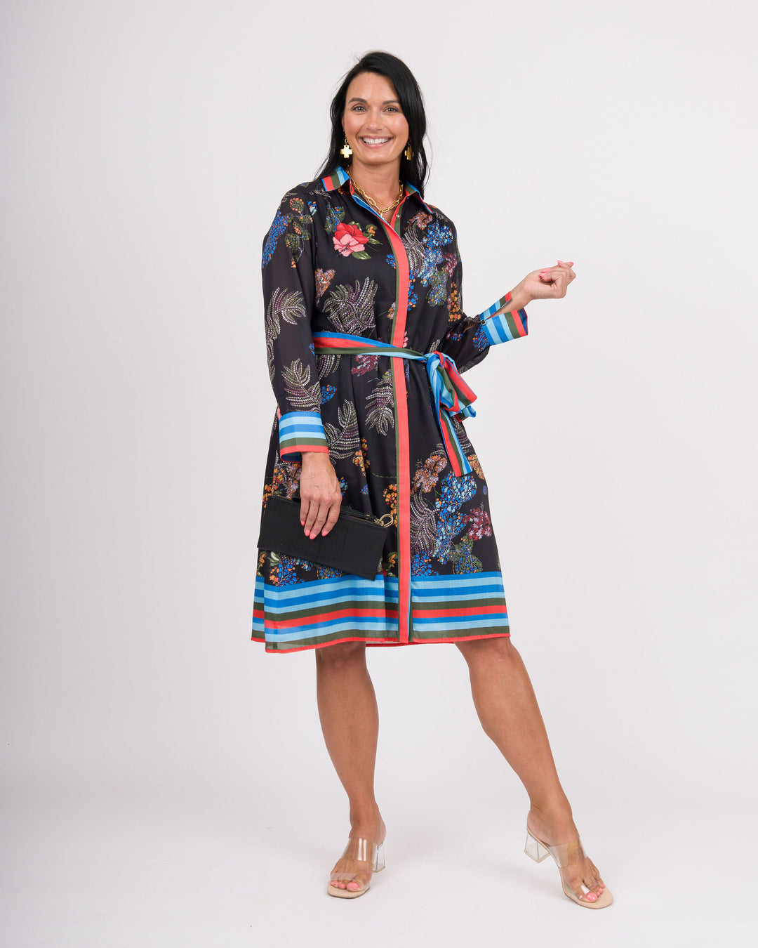 Midnight Garden Shirt Dress