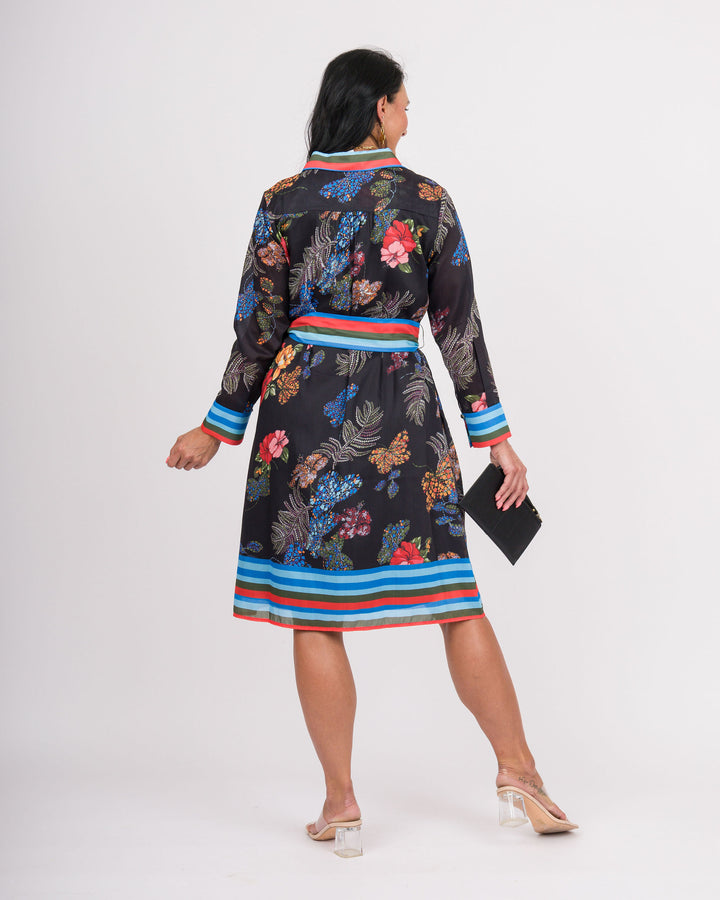 Midnight Garden Shirt Dress