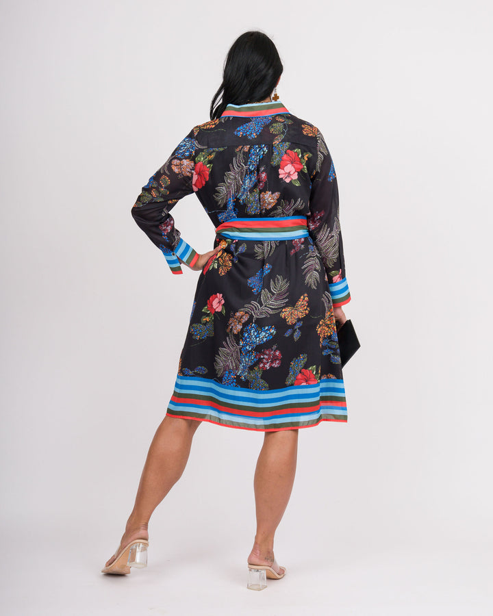 Midnight Garden Shirt Dress