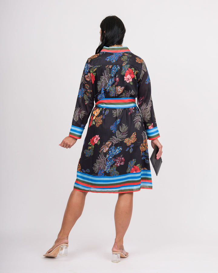 Midnight Garden Shirt Dress
