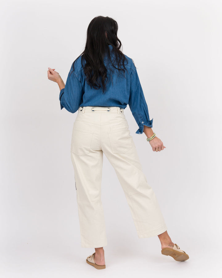 Bone Patchwork Pants