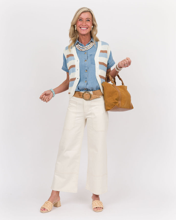 Coffee Cloud V Neck Vest