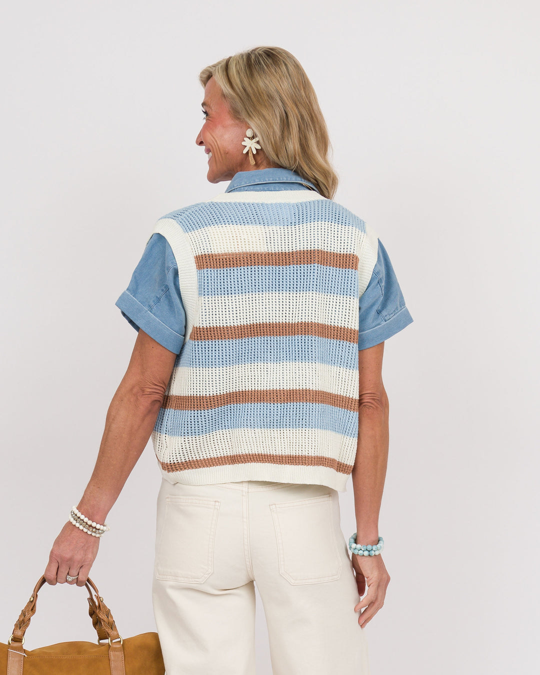 Coffee Cloud V Neck Vest