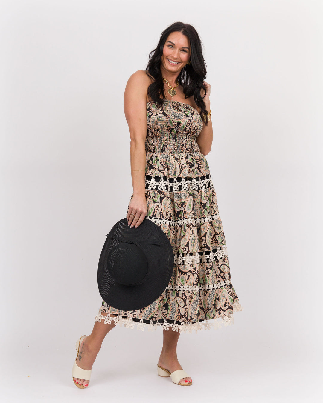 Roxanne Midi Dress - Black