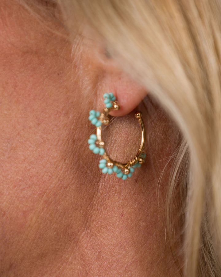 Colored Seed Beads Hoop Earring